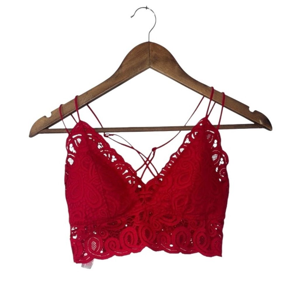Victoria’s Secret Pink Red Lace Bralette Bra Sexy Casual Intimates Size Medium